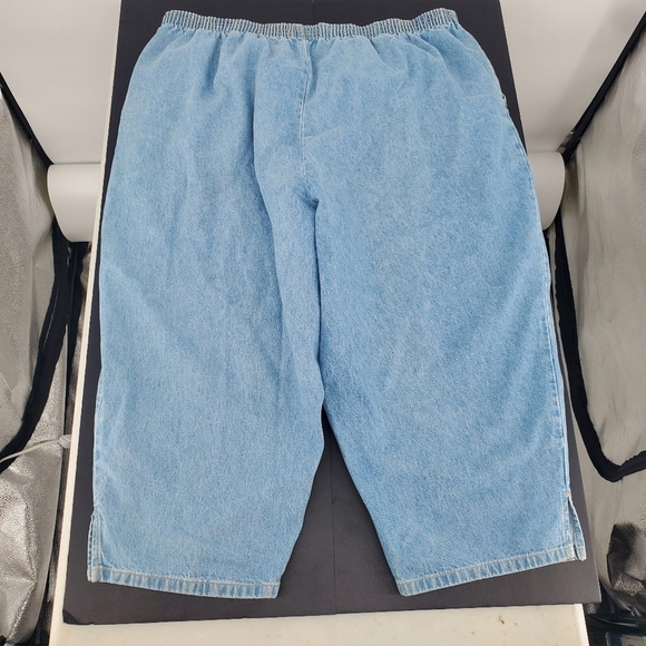 Vintage Lord Isaacs Denim Culotte Shorts 22W Elastic Waist Light Wash Plus Size - Picture 8 of 8